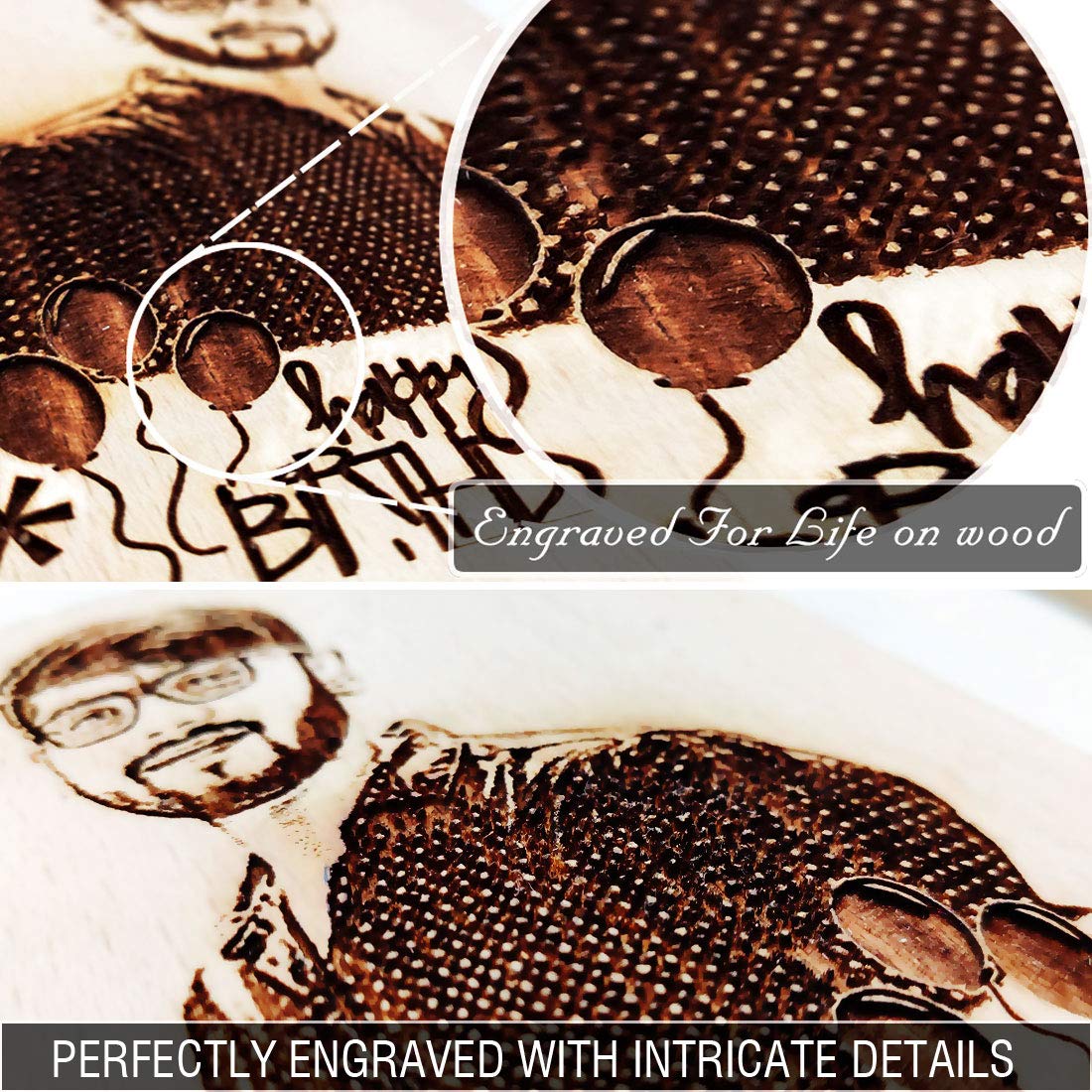 Gftbx Personalized Engraved Marriage Gifts For Couples Wooden Photo Plaque (8 X 6 Inches, Brown)